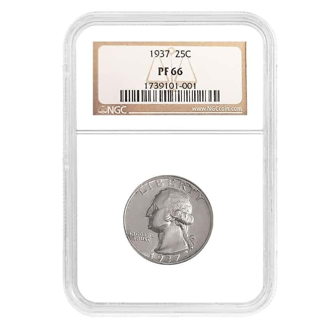 1937 Washington Silver Quarter 25C NGC PF 66