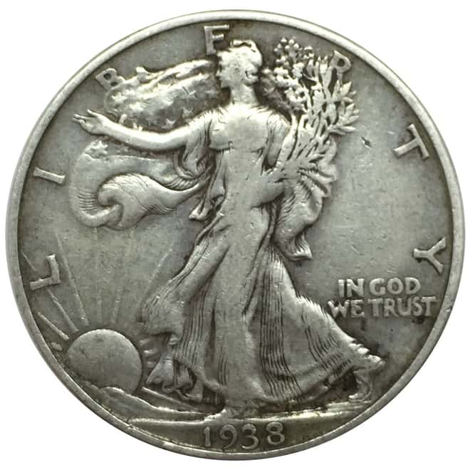 1938 D Walking Liberty Half Dollar Key Date 90% Silver - Rare - Low Mintage!