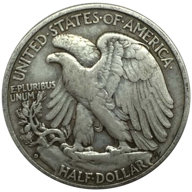 1938 D Walking Liberty Half Dollar Key Date 90% Silver - Rare - Low Mintage!