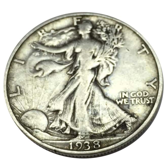 1938 D Walking Liberty Half Dollar Key Date 90% Silver - Rare - Low Mintage!