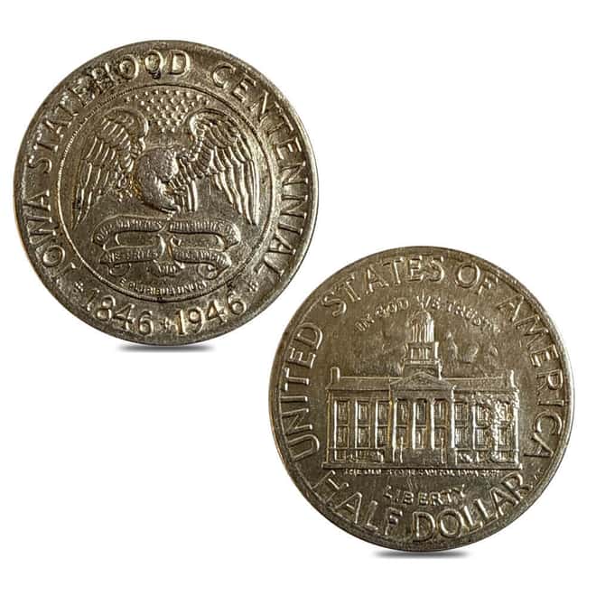 1946 Iowa 90% Silver Half Dollar 50C Commemorative Coin Avg Circ