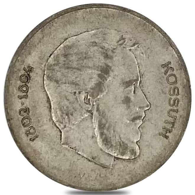 1947 Hungary 5 Forint Lajos Kossuth Silver Coin Avg Circ ASW .1929 oz