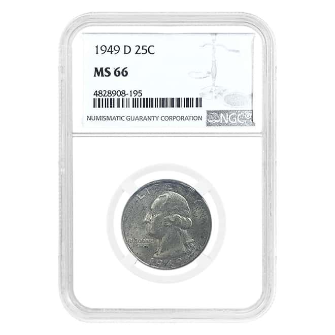 1949-D Washington Silver Quarter 25C NGC MS 66