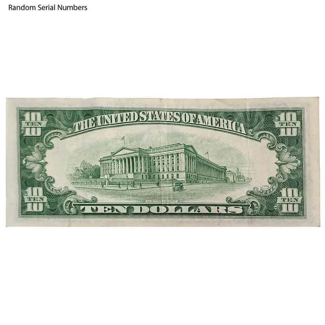1950 $10 Federal Reserve Currency Note United States Avg Circ