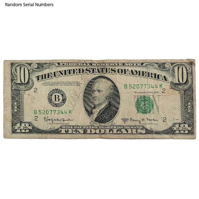 1950 $10 Federal Reserve Currency Note United States Cull