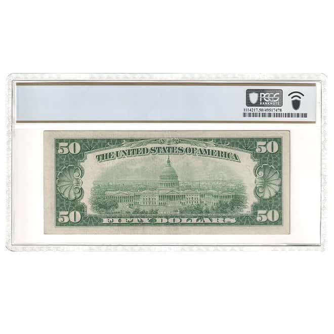 1950 B $50 Federal Reserve Currency Star Note PCGS AU 50 PPQ