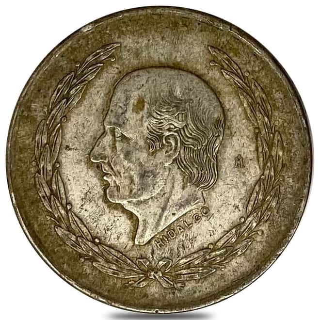 1951-1954 Mexico 5 Pesos Silver Coin Hidalgo Avg Circ ASW 0.643 oz
