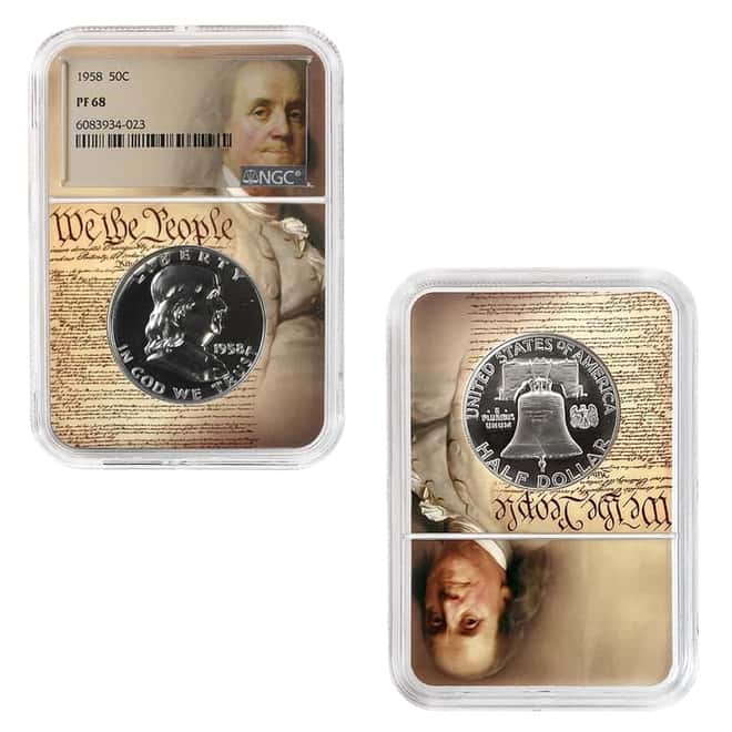 1958-1963 Franklin Half Dollar 50C 90% Silver Proof 6-Coin Set NGC PF 68