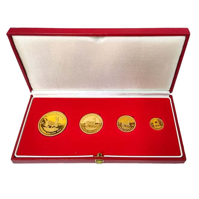 1987 1.85 oz South African Krugerrand Gold 4-Coin Proof Set (w/Box & COA)