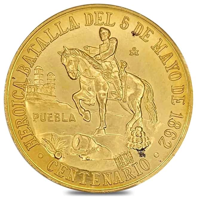 1962 1.2057 oz Mexican Cinco De Mayo Comm. Gold Medal AU/BU
