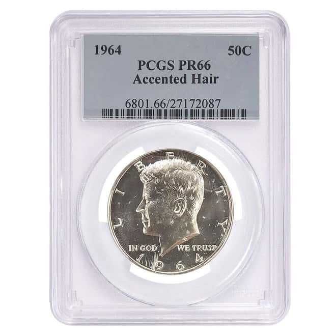 1964 Proof Kennedy Silver Half Dollar 50C Accent Hair PCGS PF 66