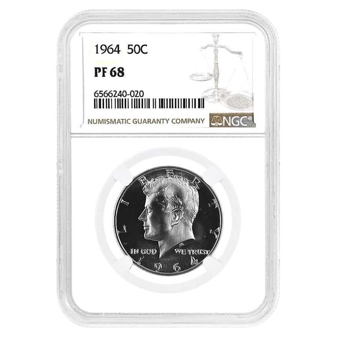 1964 Proof Kennedy Silver Half Dollar 50C NGC PF 68