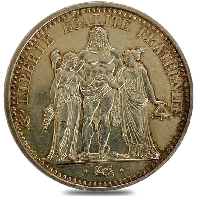 1965 - 1973 France 10 Francs Hercules Silver Coin Avg Circ ASW .7234 oz