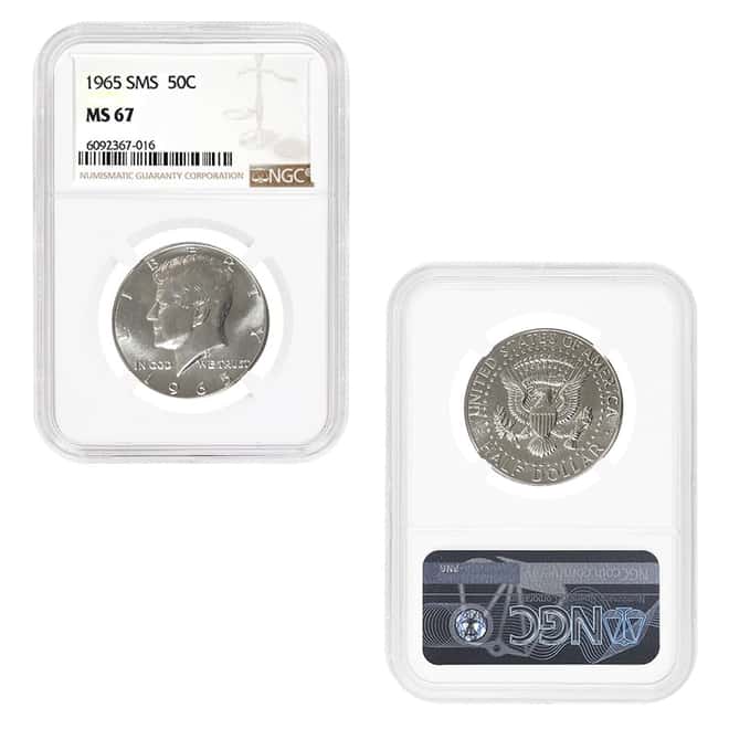 1965-1967 SMS Kennedy Half Dollar 50C 40% Silver 3-Coin Set NGC MS 67