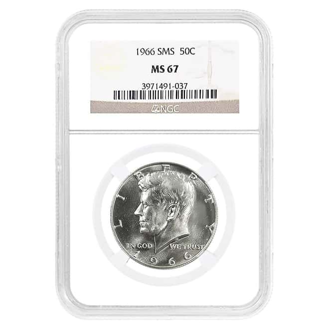 1966 Kennedy Silver Half Dollar 50C SMS NGC MS 67