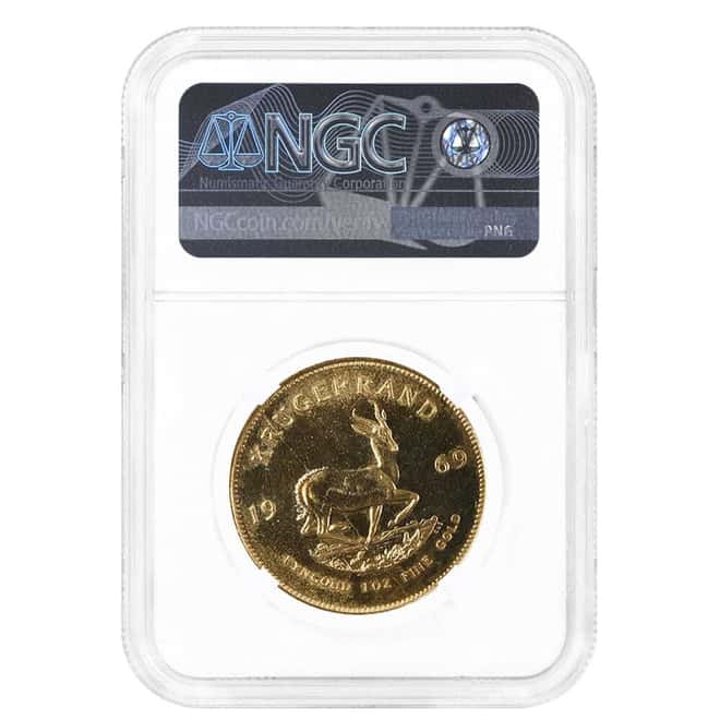 1969 South Africa 1 oz Gold Krugerrand NGC MS 63