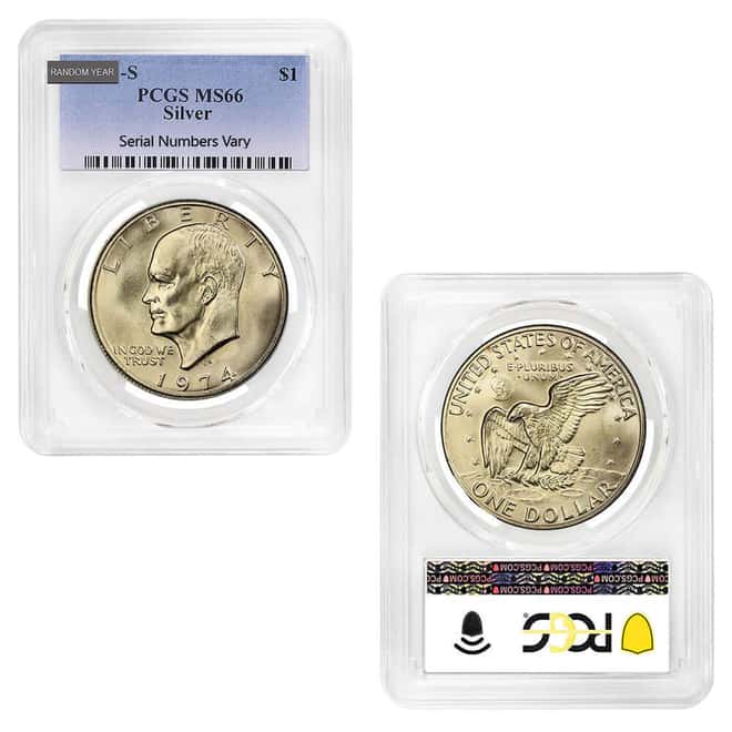 1971-1976 Eisenhower 40% Silver Dollar $1 NGC/PCGS MS 66 (Random Year)