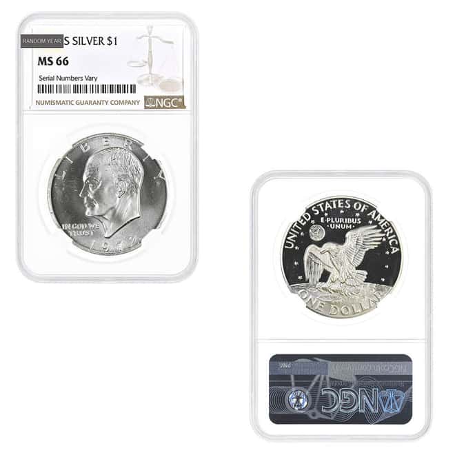 1971-1976 Eisenhower 40% Silver Dollar $1 NGC/PCGS MS 66 (Random Year)