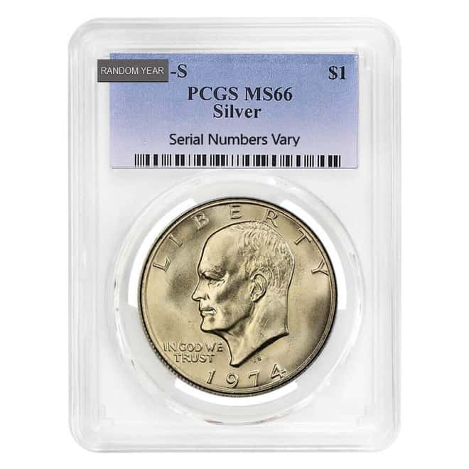 1971-1976 Eisenhower 40% Silver Dollar $1 NGC/PCGS MS 66 (Random Year)