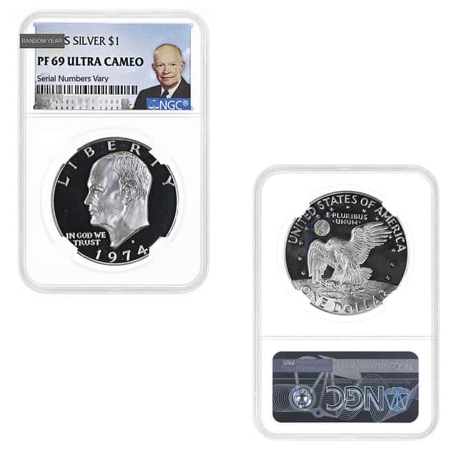 1971-1976 S Proof Eisenhower 40% Silver Dollar $1 NGC/PCGS PF 69 (Random Year)
