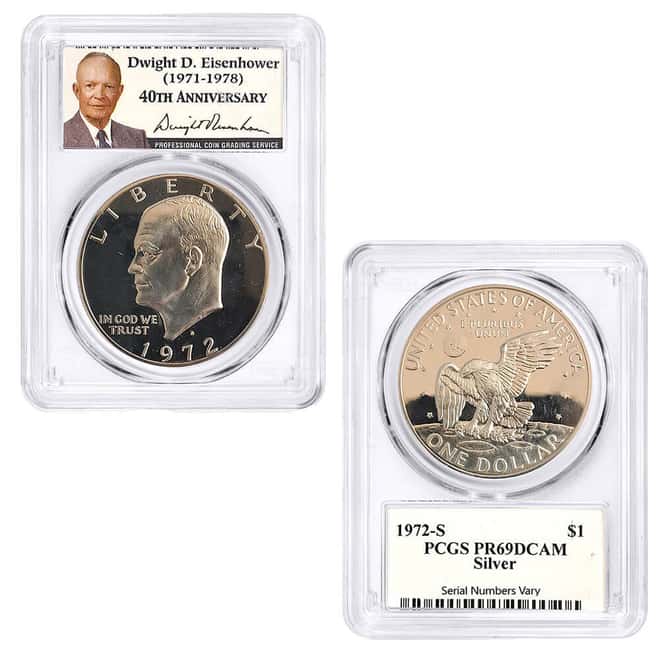 1971-1976 S Proof Eisenhower 40% Silver Dollar $1 NGC/PCGS PF 69 (Random Year)