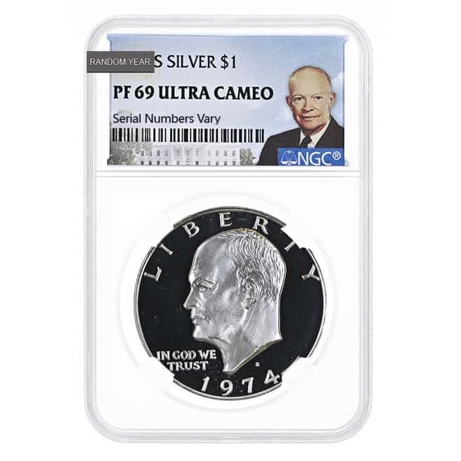 1971-1976 S Proof Eisenhower 40% Silver Dollar $1 NGC/PCGS PF 69 (Random Year)