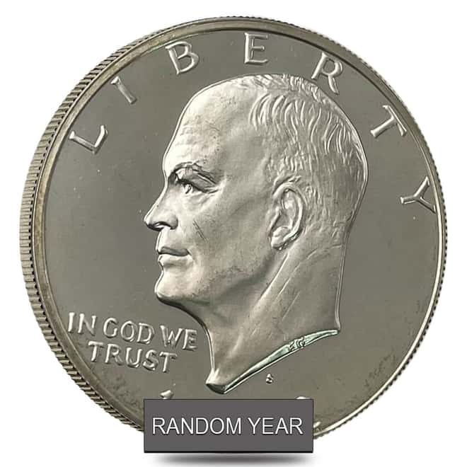 1971-1976 S Proof Eisenhower Dollar 40% Silver (Impaired Proof, Random Year)