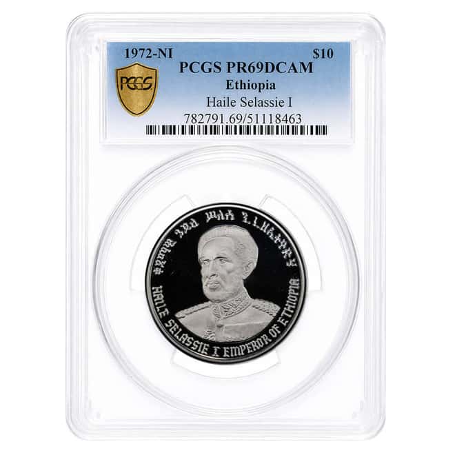 1972 Ethiopia Crown Haile Selassie I Silver $10 Coin PCGS PF 69 DCAM
