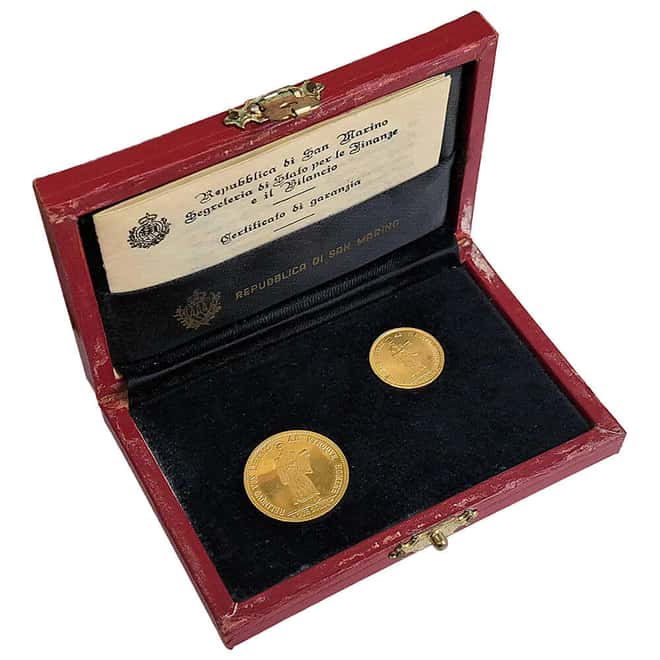 1974 San Marino Scudi Gold 2-Coin Set (w/Box & COA)