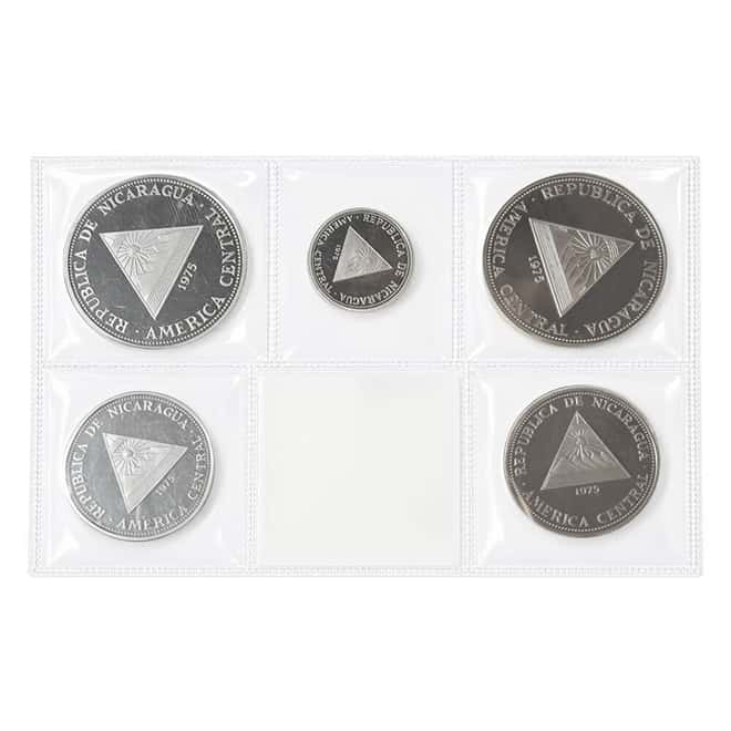 1975 Nicaragua Uncirculated/Proof Silver 5-Coin Set (w/Box & COA)