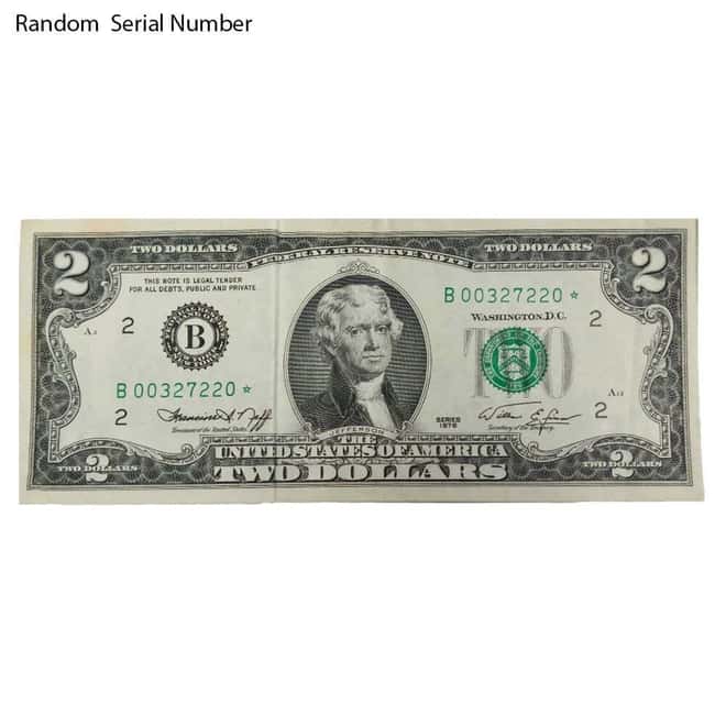 1976 $2 Federal Reserve Note Currency Star Note Avg Circ
