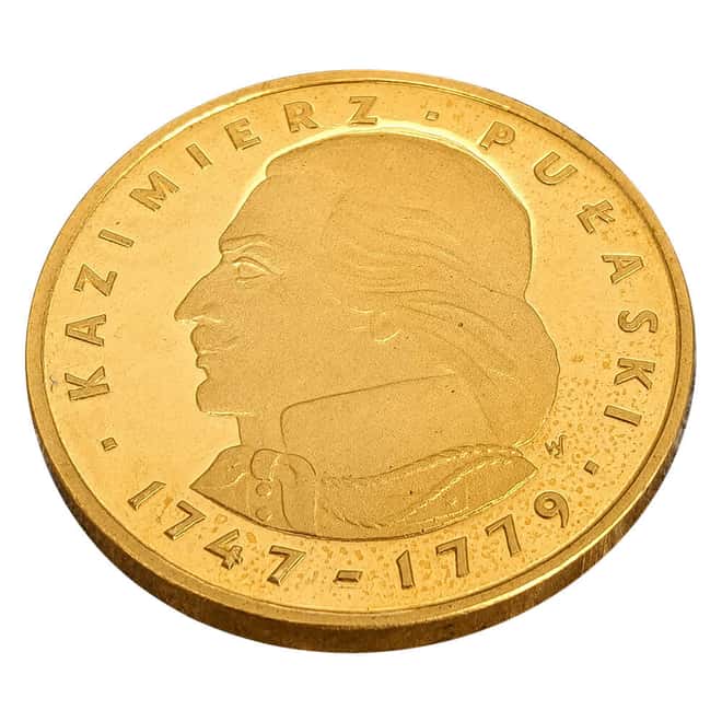 1976 Poland 500 Zlotych Kazimierz Pulaski Proof Gold Coin