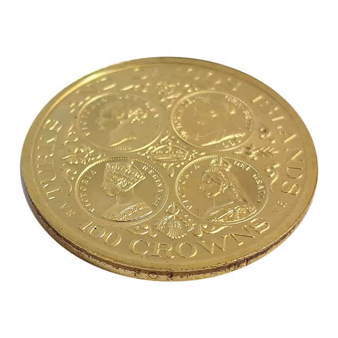 1976 Turks & Caicos Islands 100 Crowns Gold Coin BU