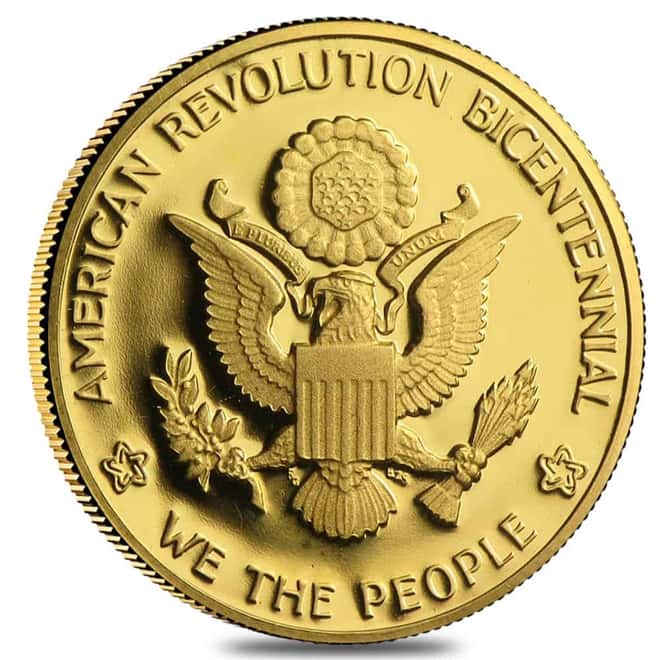 1976 US Mint American Revolution Bicentennial Gold Medal BU