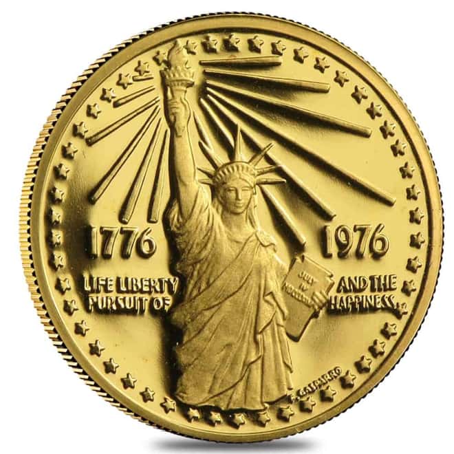 1976 US Mint American Revolution Bicentennial Gold Medal BU