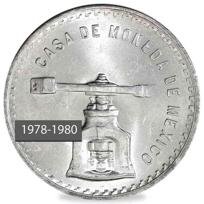 1978-1980 1 oz Mexican 1 Peso Balancing Scale Silver Coin BU (Random Year)
