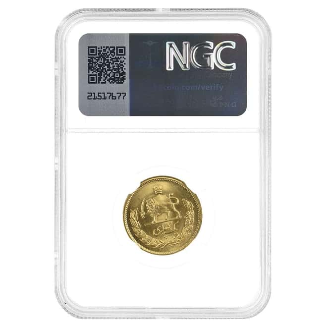 1978 (MS 2537) 1 Pahlavi Gold Coin NGC MS 66