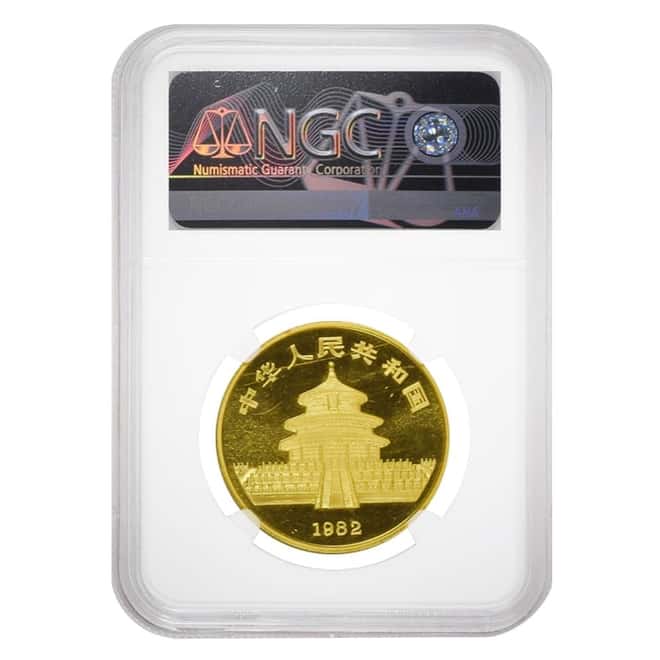 1982 1 oz Chinese Gold Panda NGC MS 66