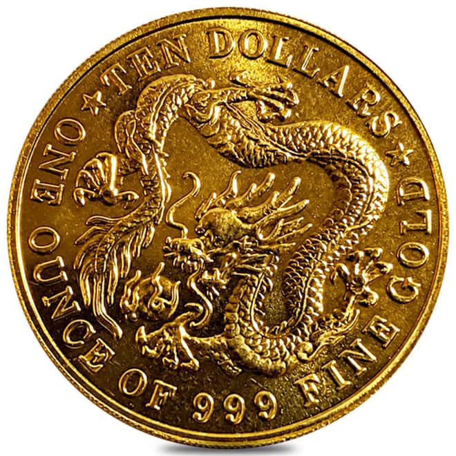 1984 1 oz Singapore Gold Dragon Coin