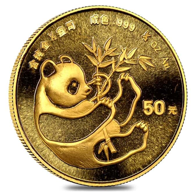 1984 1/2 oz Chinese Gold Panda 50 Yuan BU (Sealed)