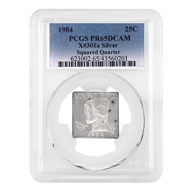 1984 Silver Squared Quarter 25C PCGS PF 65 DCAM