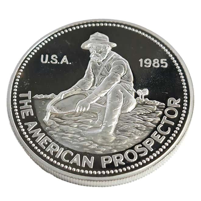 1985 1 oz Engelhard Prospector Proof Silver Round .999+ Fine