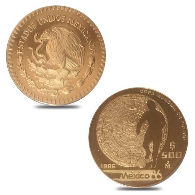 1986 1.5 oz Gold Mexico World Cup Proof 4-Coin Set (w/Box & COA)