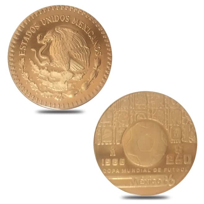 1986 1.5 oz Gold Mexico World Cup Proof 4-Coin Set (w/Box & COA)