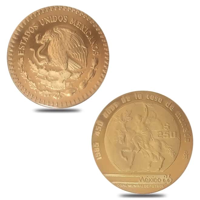 1986 1.5 oz Gold Mexico World Cup Proof 4-Coin Set (w/Box & COA)