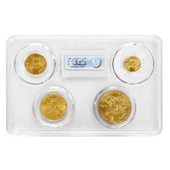 1986 1.85 oz Gold American Eagle 4-coin Set PCGS MS 69 Multi Holder
