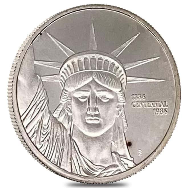 1986 1/4 oz Engelhard MTB Liberty Trade Silver Round .999+ Fine