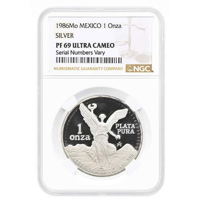 1986 1 oz Proof Mexican Silver Libertad Coin NGC PF 69 UCAM