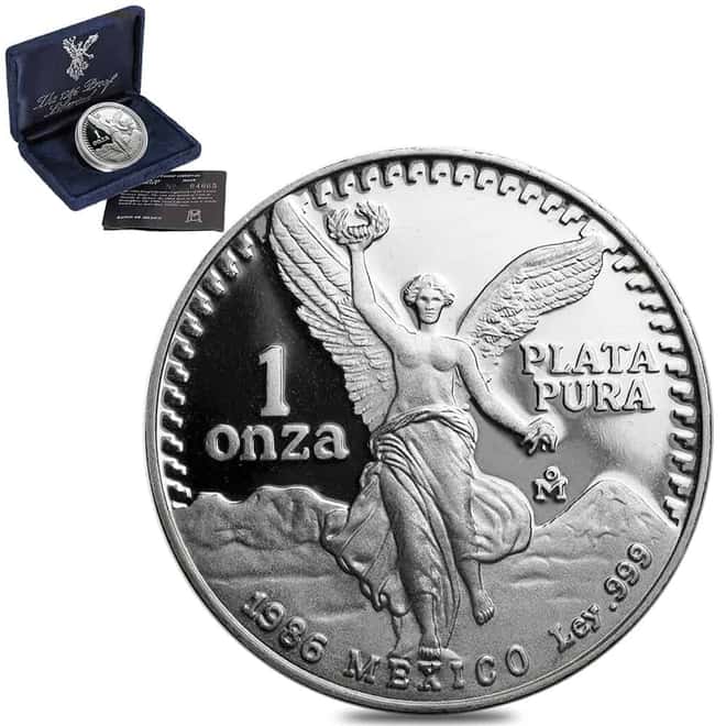 1986 1 oz Proof Mexican Silver Libertad Coin (w/Box & COA)