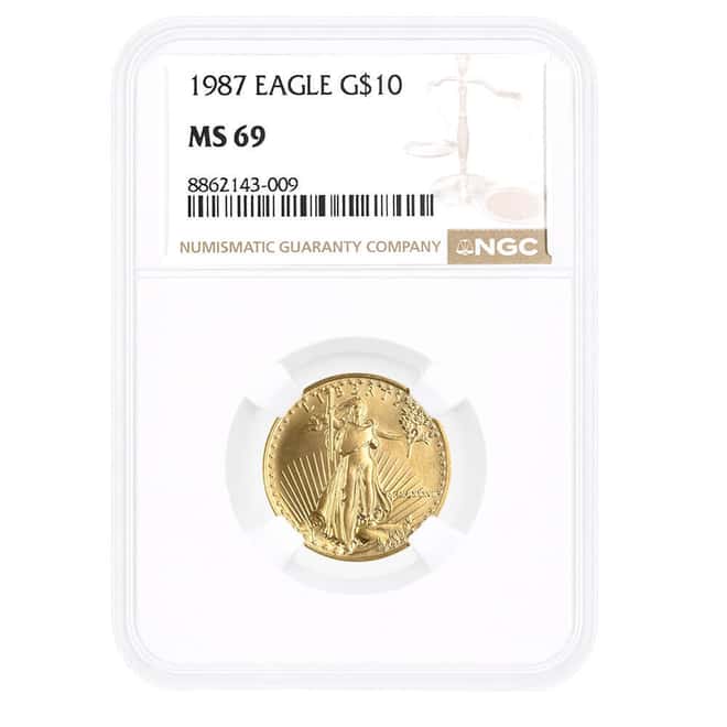 1987 1/4 oz $10 Gold American Eagle NGC MS 69